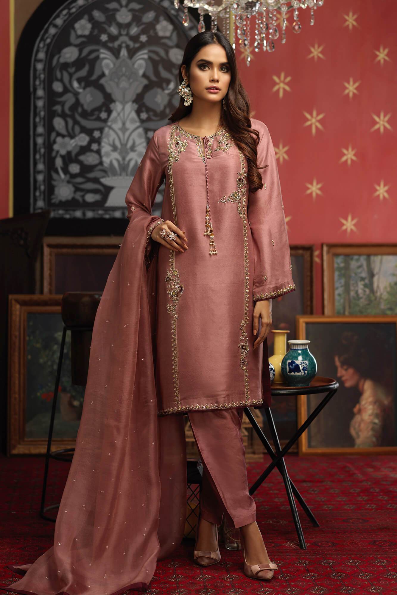 New Arrival Dresses for Women | Luxury Formal Women Suits | Pakistani ready to wear raw silk dress | Zaaviay Sale