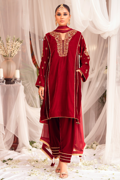 Zaaviay Pret Embroidered Velvet 3 Piece Suit Sehen