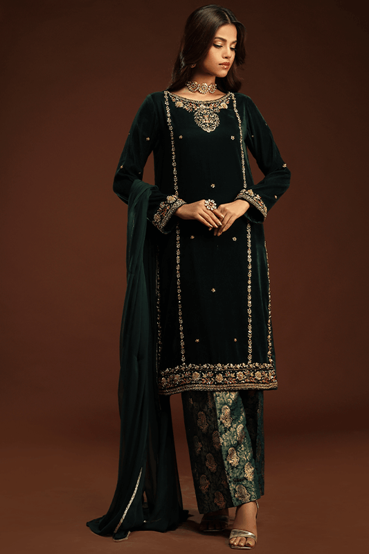 Velvet wedding dresses pakistani outlet