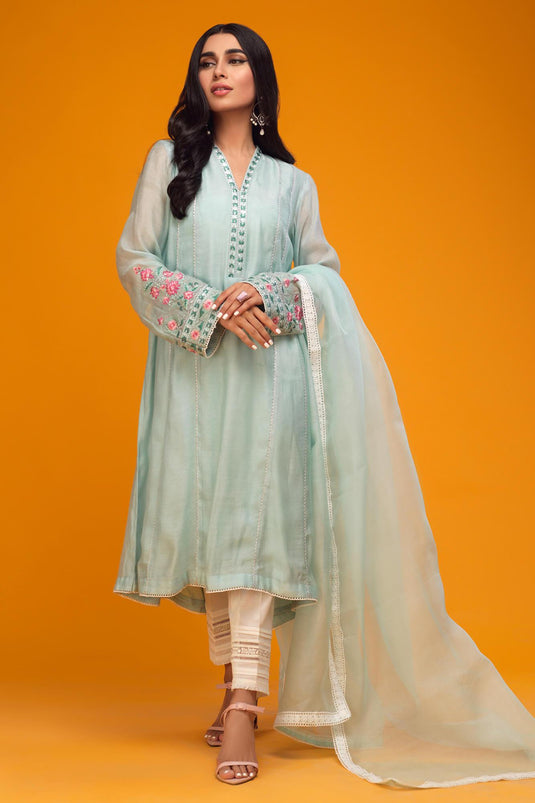 Zaaviay Luxury Pret  Khaadi Net 2 Piece Dress ZV22PF SARSABZ main image 1