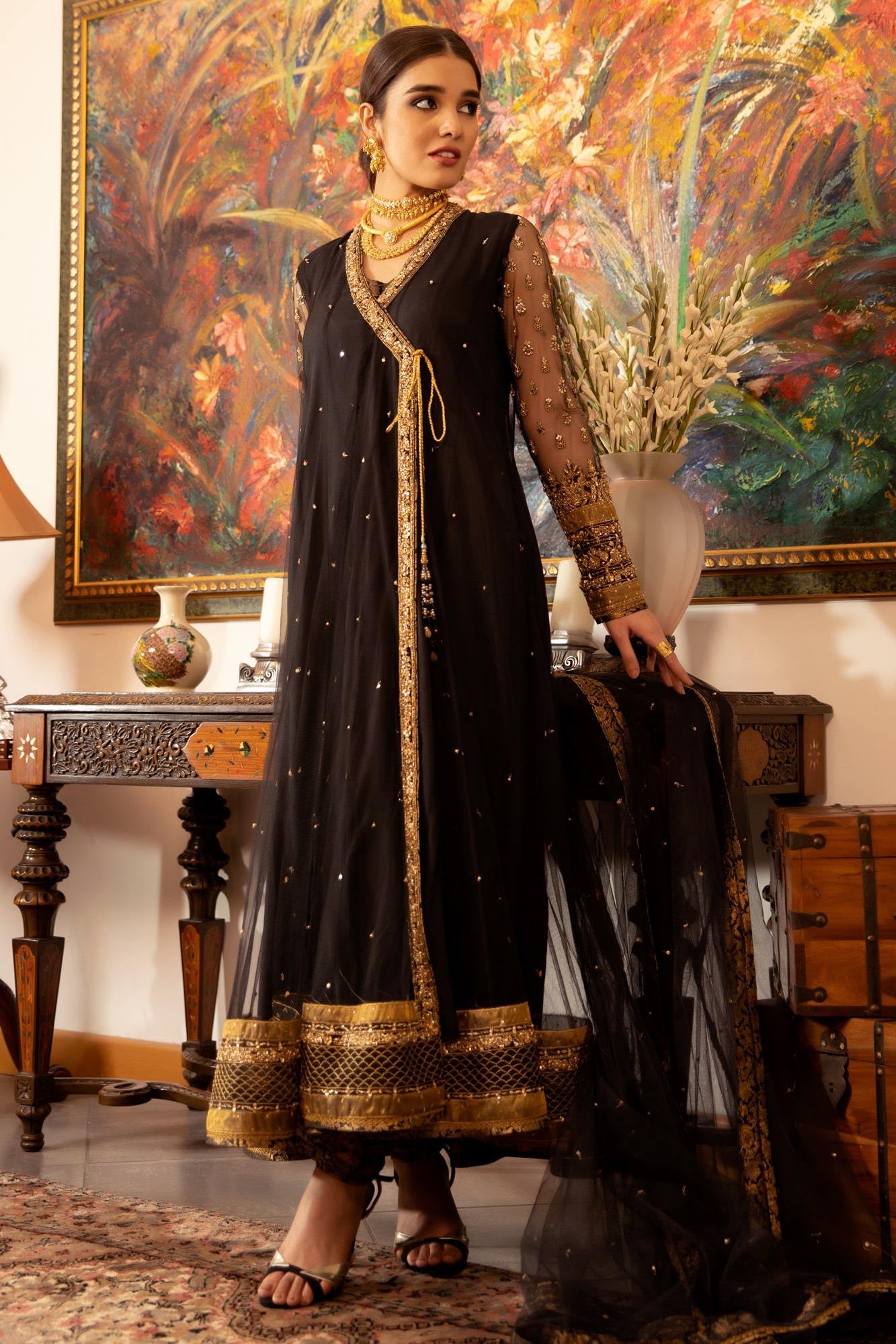 pakistani ready to wear net dress
