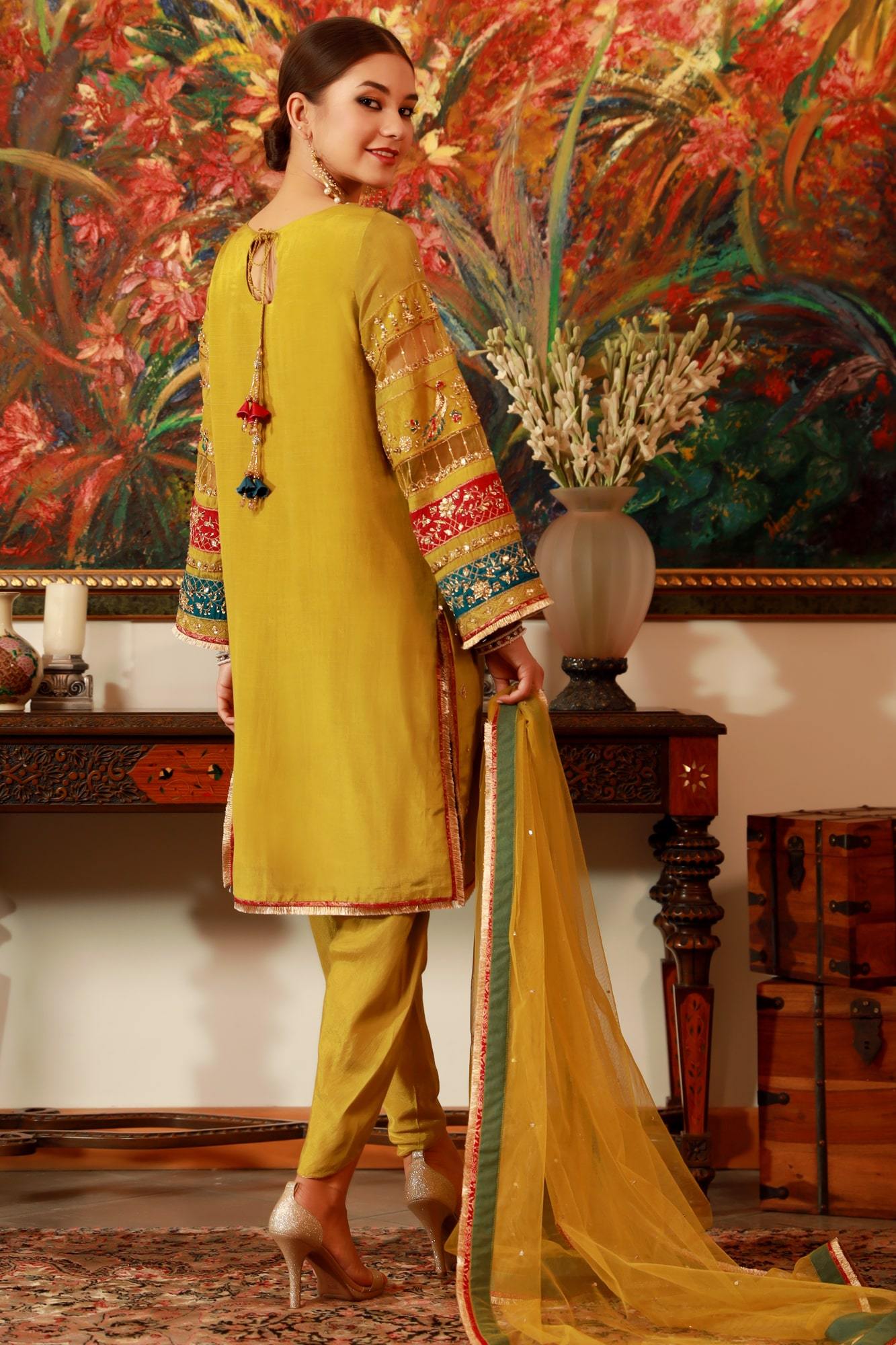 Luxury Formal Women Suits | Pakistani ready to wear raw silk dress