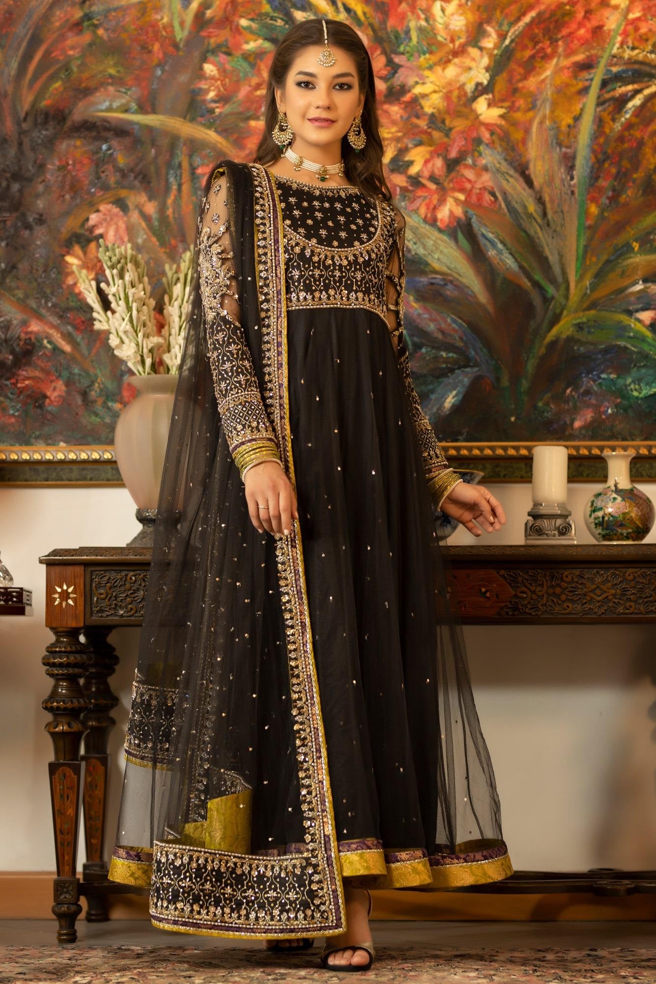 pakistani ready to wear net dress