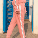 REGULAR FIT TRACKSUIT WITH PRINTED SLOGAN (BLUSH PINK)