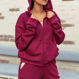 RELAXED FIT HOODIE AND JOGGER PANTS (BURGUNDY)