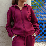 RELAXED FIT HOODIE AND JOGGER PANTS (BURGUNDY)